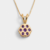 Amethyst Flower Pendant - Created Amethyst Pendant - February Birthstone Gift