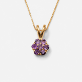 Amethyst Flower Pendant - Created Amethyst Pendant - February Birthstone Gift