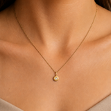 18k Gold Coin Necklace - Certified Diamond Pendant - Minimalist Gold Charm Necklace