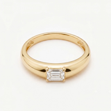 14k yellow-gold ring with natural white diamond, an April birthstone gift symbolizing strength and purity