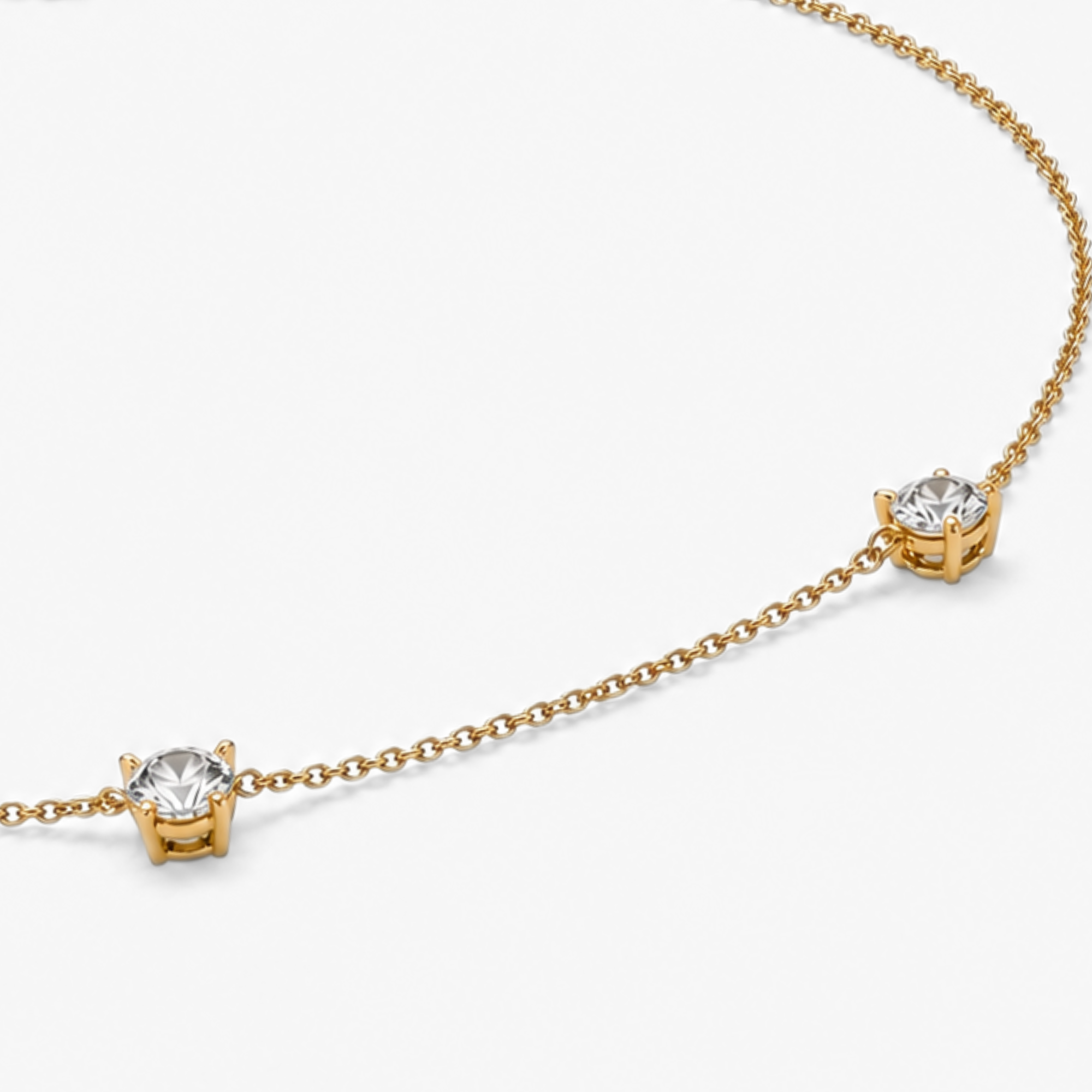 14k solid yellow gold necklace with prong-set natural diamond, April birthstone signifying commitment, strength and purity.