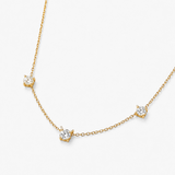Natural Diamond Solid Gold Necklace made in 14k Yellow Gold with Natural white Diamond in Prong setting, April Birthstone gift idea, symbolizes commitment, strength & purity, ideal for everyday wear and perfect for birthday gifting and special occasions.