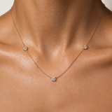 14k yellow gold necklace with natural white diamond in prong setting — April birthstone, ideal gift.