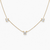 Natural Diamond Solid Gold Necklace made in 14k Yellow Gold with Natural white Diamond in Prong setting, April Birthstone gift idea, symbolizes commitment, strength & purity, ideal for everyday wear and perfect for birthday gifting and special occasions.