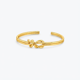 Gold Open Bangle - Knot Cuff Bracelet - Love Knot Bracelet