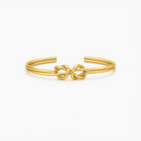 Gold Open Bangle - Knot Cuff Bracelet - Love Knot Bracelet