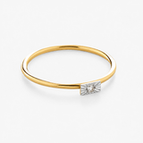Natural diamond solitaire ring in 14k yellow gold — April birthstone; timeless symbol of commitment and purity, perfect gift