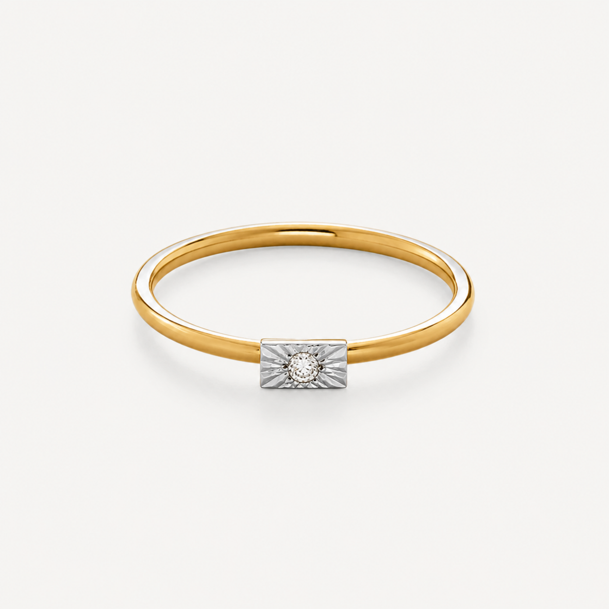 Natural Diamond Solid Gold Ring made in 14k Yellow Gold with Natural white Diamond in Solitaire setting, April Birthstone gift idea, symbolizes commitment, strength & purity, ideal for everyday wear and perfect for birthday gifting and special occasions.