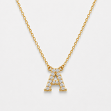 14K Solid Gold Diamond Letter Necklace - Personalized Pavé Diamond Initial Necklace - Custom Multi-Letter Charm Necklace