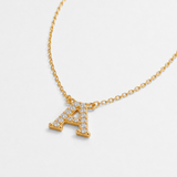 14K Solid Gold Diamond Letter Necklace - Personalized Pavé Diamond Initial Necklace - Custom Multi-Letter Charm Necklace