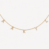 14K Solid Gold Diamond Letter Necklace - Personalized Pavé Diamond Initial Necklace - Custom Multi-Letter Charm Necklace
