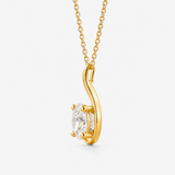 Natural Diamond Solid Gold Necklace made in 14k Yellow Gold with Natural white Diamond in Prong setting, April Birthstone gift idea, symbolizes commitment, strength & purity, ideal for everyday wear and perfect for birthday gifting and special occasions.