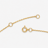 Solid 14k yellow gold necklace with prong-set natural white diamond April birthstone, ideal birthday gift