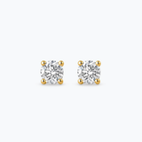 14k Gold Diamond Studs - Certified Diamond Earrings - Solid Gold Earrings