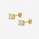 14k Gold Diamond Studs - Certified Diamond Earrings - Solid Gold Earrings