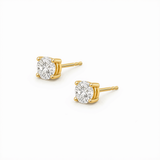 14k Gold Diamond Studs - Certified Diamond Earrings - Solid Gold Earrings