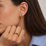 Gold Peridot Twisted Earrings - Rope Twist Hoops - August Birthstone Earrings