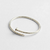 Gold Nail Bracelet - Slim Open Cuff - Minimalist Bangle