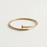 Gold Nail Bracelet - Slim Open Cuff - Minimalist Bangle made in 18k Gold Vermeil. Ideal for everyday wear and perfect for birthday gifting and special occasions.