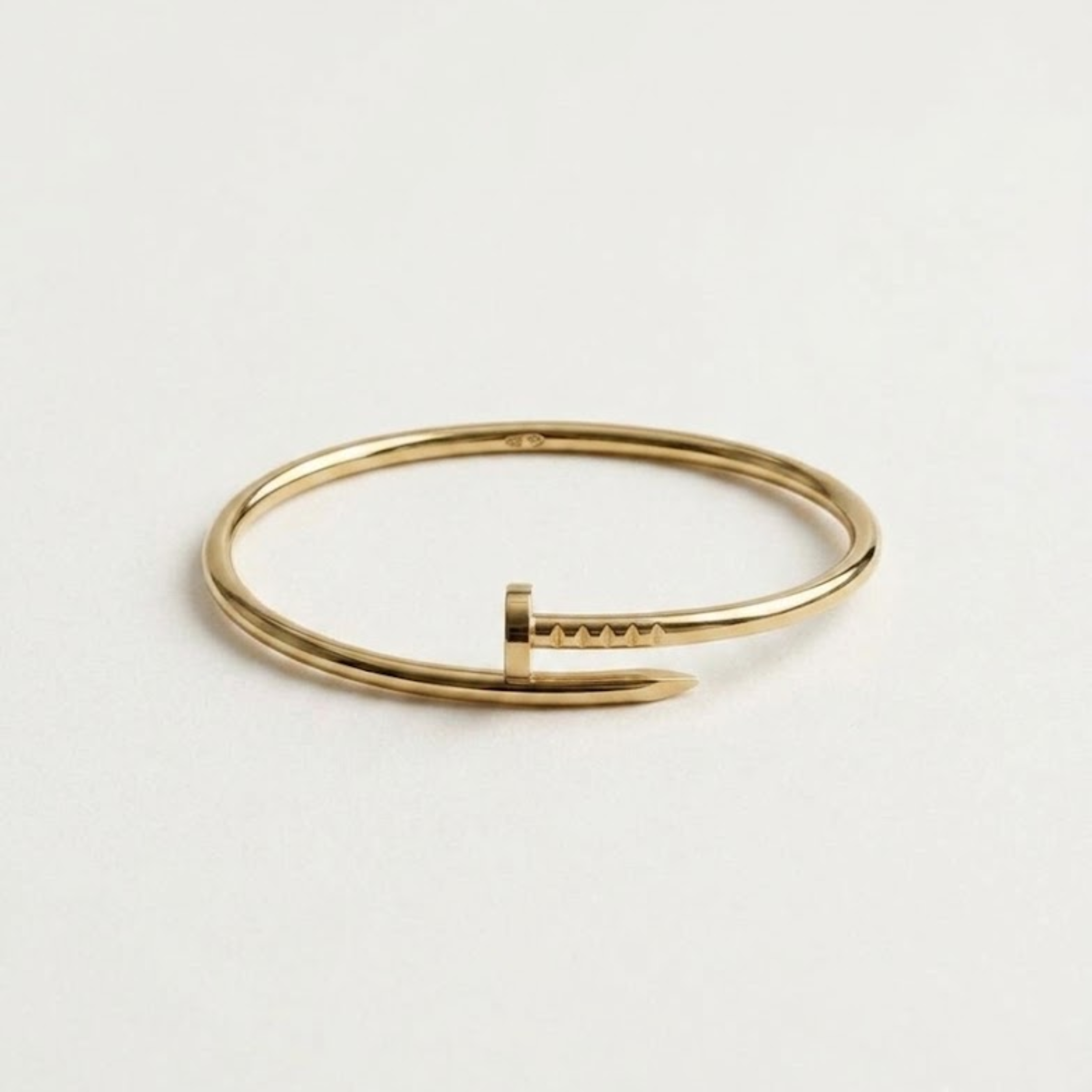 Gold Nail Bracelet - Slim Open Cuff - Minimalist Bangle made in 18k Gold Vermeil. Ideal for everyday wear and perfect for birthday gifting and special occasions.