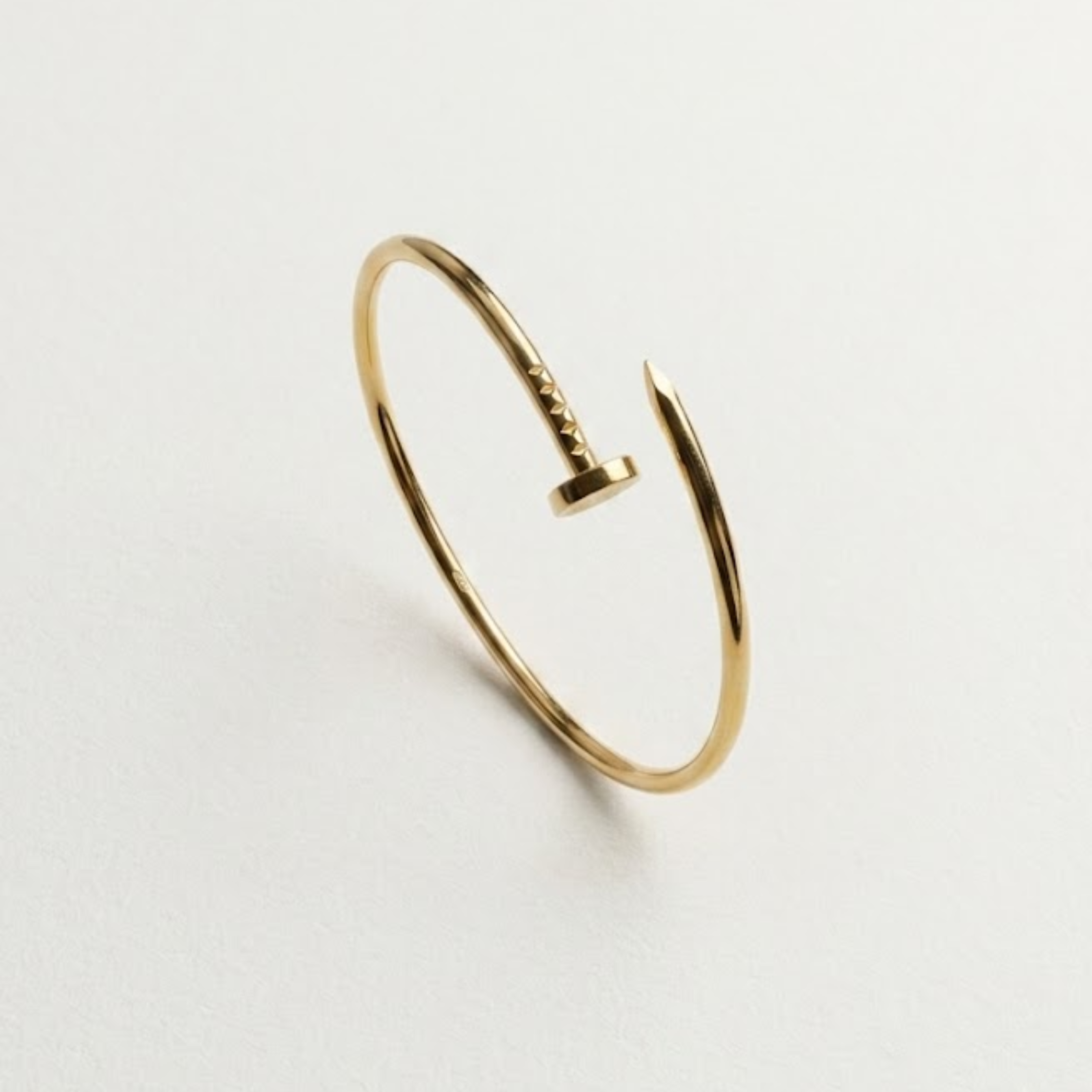 Gold Nail Bracelet - Slim Open Cuff - Minimalist Bangle made in 18k Gold Vermeil. Ideal for everyday wear and perfect for birthday gifting and special occasions.