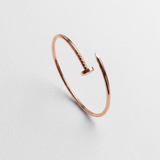 Gold Nail Bracelet - Slim Open Cuff - Minimalist Bangle