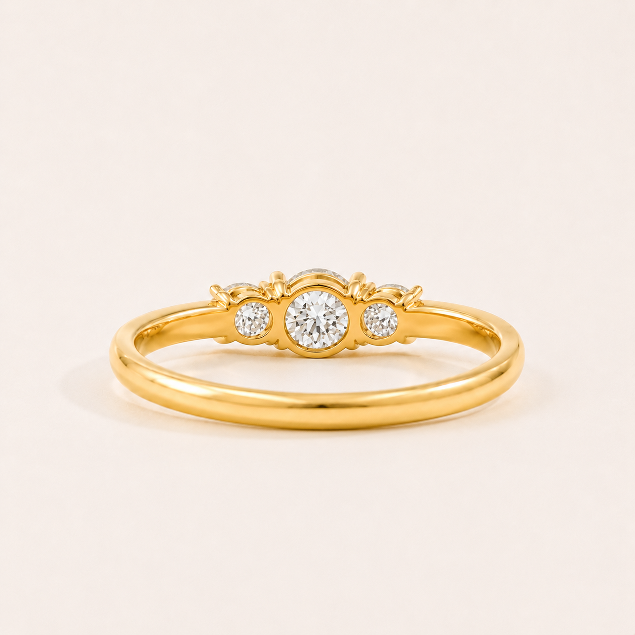 14k yellow gold ring with natural white diamond, prong setting — April birthstone, ideal birthday gift