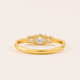 14k yellow gold ring with natural white diamond, prong setting — April birthstone, ideal birthday gift