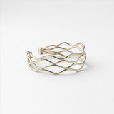 Gold Wave Cuff Bracelet - Wavy Sculptural Statement Bracelet - Contemporary Jewelry Gift