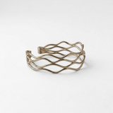 Gold Wave Cuff Bracelet - Wavy Sculptural Statement Bracelet - Contemporary Jewelry Gift