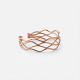 Gold Wave Cuff Bracelet - Wavy Sculptural Statement Bracelet - Contemporary Jewelry Gift
