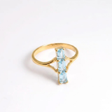 Natural Blue Topaz Ring made in 18k Gold Vermeil with Natural sky Blue Topaz in Prong setting, December Birthstone gift idea, symbolizes clarity, emotional balance, and truth, ideal for everyday wear and perfect for birthday gifting and special occasions.