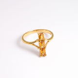 18k gold vermeil citrine ring, prong-set yellow stone symbolizing joy and abundance—perfect for birthdays and everyday wear