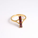 Natural Garnet Ring made in 18k Gold Vermeil with Natural red Garnet in Prong setting, January Birthstone gift idea, symbolizes love, passion & commitment, ideal for everyday wear and perfect for birthday gifting and special occasions.