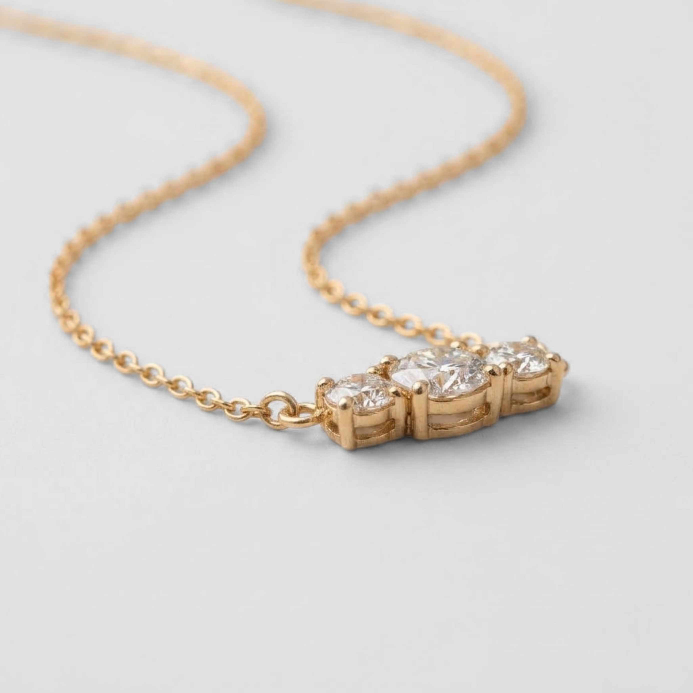 Natural Diamond Solid Gold Necklace made in 14k Yellow Gold with Natural white Diamond in Prong setting, April Birthstone gift idea, symbolizes commitment, strength & purity, ideal for everyday wear and perfect for birthday gifting and special occasions.