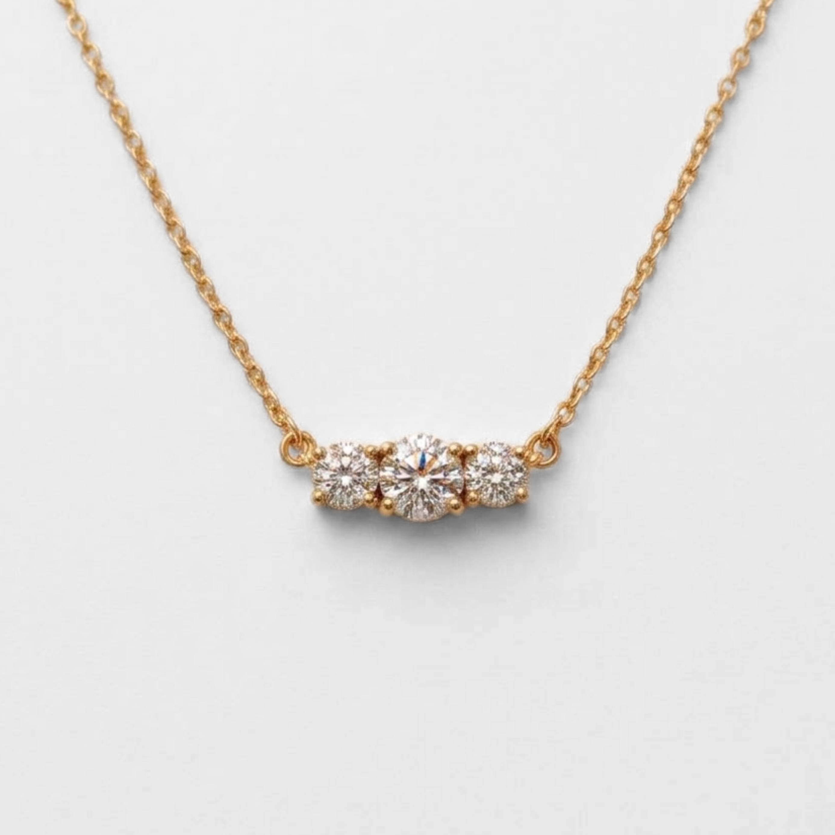 Natural Diamond Solid Gold Necklace made in 14k Yellow Gold with Natural white Diamond in Prong setting, April Birthstone gift idea, symbolizes commitment, strength & purity, ideal for everyday wear and perfect for birthday gifting and special occasions.
