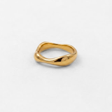 Fluid Wave Ring - Sculptural Gold Statement Ring - Modern Everyday Ring