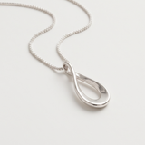 Open Teardrop Necklace - Silver Water Drop Necklace - Minimalist Crossover Teardrop Pendant