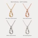 Gold Open Teardrop Necklace - Long Drop Pendant - Minimalist Raindrop Necklace
