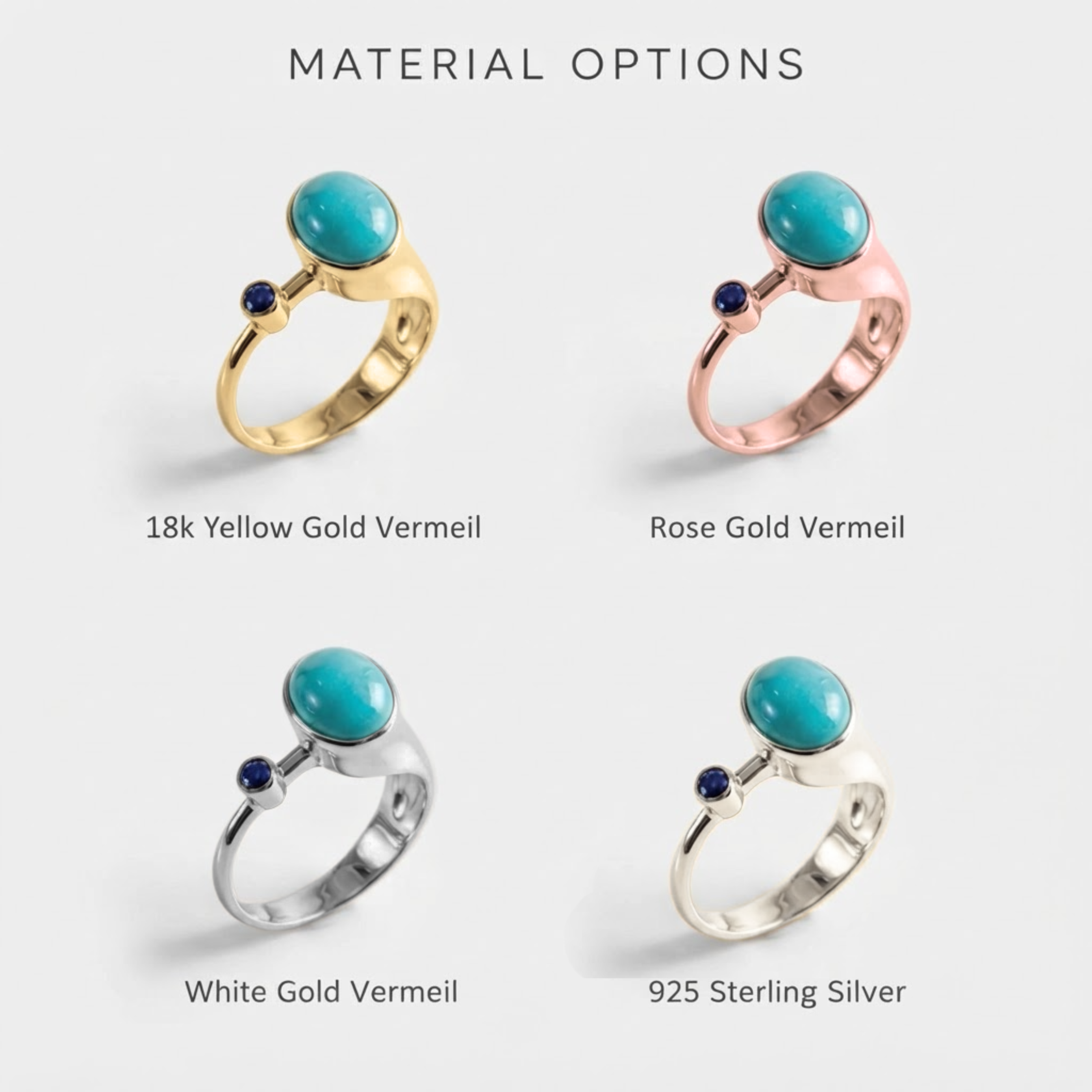 925 sterling silver oval turquoise bezel ring, December birthstone, protective healing charm, ideal birthday gift