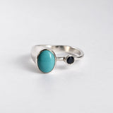 Natural Turquoise Ring made in 925 Sterling Silver with Oval Natural blue Turquoise in Bezel setting, December Birthstone gift idea, symbolizes Protection, Healing and Communaction, ideal for everyday wear and perfect for birthday gifting and special occasions.