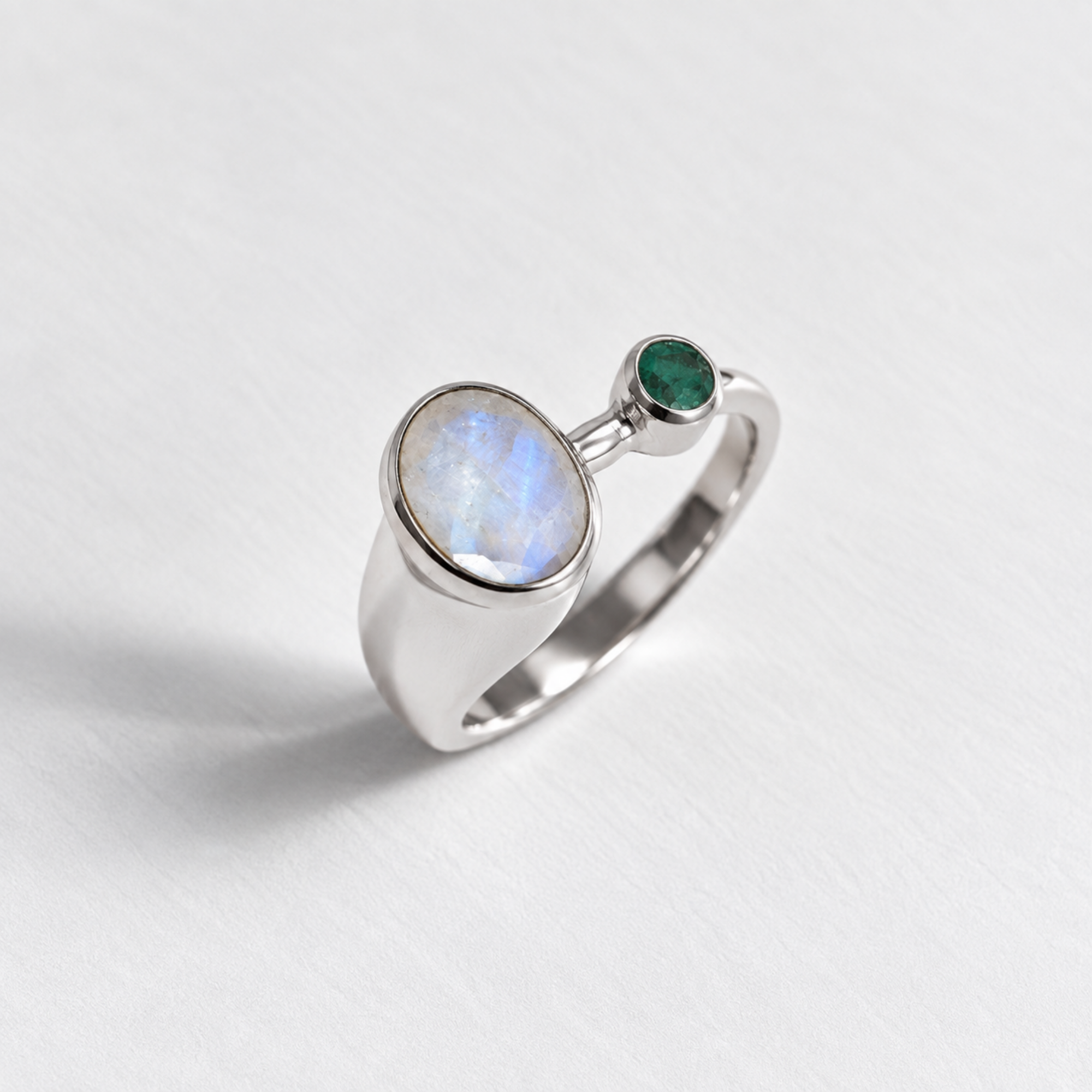 Adina Stone material options for 925 Sterling Silver, 18K Yellow Gold Vermeil, 18K White Gold Vermeil, 18K Rose Gold Vermeil.