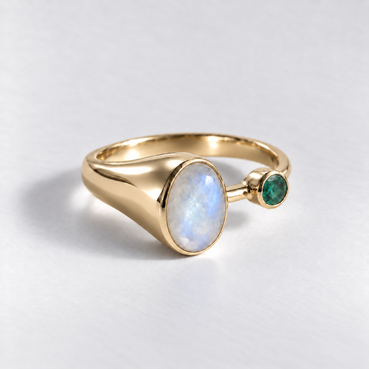 Adina Stone material options for 925 Sterling Silver, 18K Yellow Gold Vermeil, 18K White Gold Vermeil, 18K Rose Gold Vermeil.