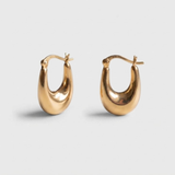 Chunky Teardrop Earrings - Sculptural Gold Hoops - Everyday Gold Jewelry made in 18k Gold Vermeil. Ideal for everyday wear and perfect for birthday gifting and special occasions.