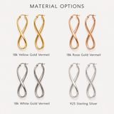 Infinity Twist Hoop Earrings - Gold Figure 8 Hoops - Long Drop Earrings