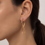 Infinity Twist Hoop Earrings - Gold Figure 8 Hoops - Long Drop Earrings