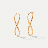 Infinity Twist Hoop Earrings - Gold Figure 8 Hoops - Long Drop Earrings