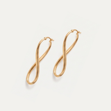 Infinity Twist Hoop Earrings - Gold Figure 8 Hoops - Long Drop Earrings