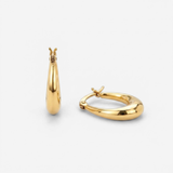 Gold Teardrop Hoop Earrings - Modern Gold Hoops - Minimalist Everyday Jewelry