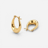 Gold Teardrop Hoop Earrings - Modern Gold Hoops - Minimalist Everyday Jewelry